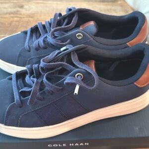 Cole Haan Blue and Brown Sneakers Sporty Elegance